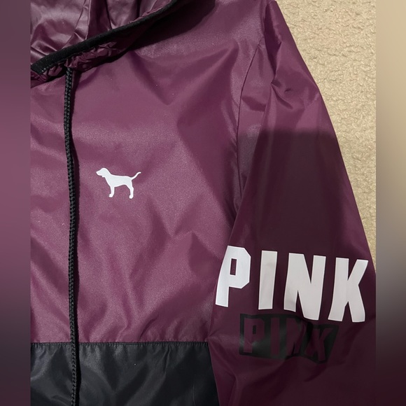 Victoria Secret Pink Maroon & Black Windbreaker( New With Tags ) - Picture 7 of 8